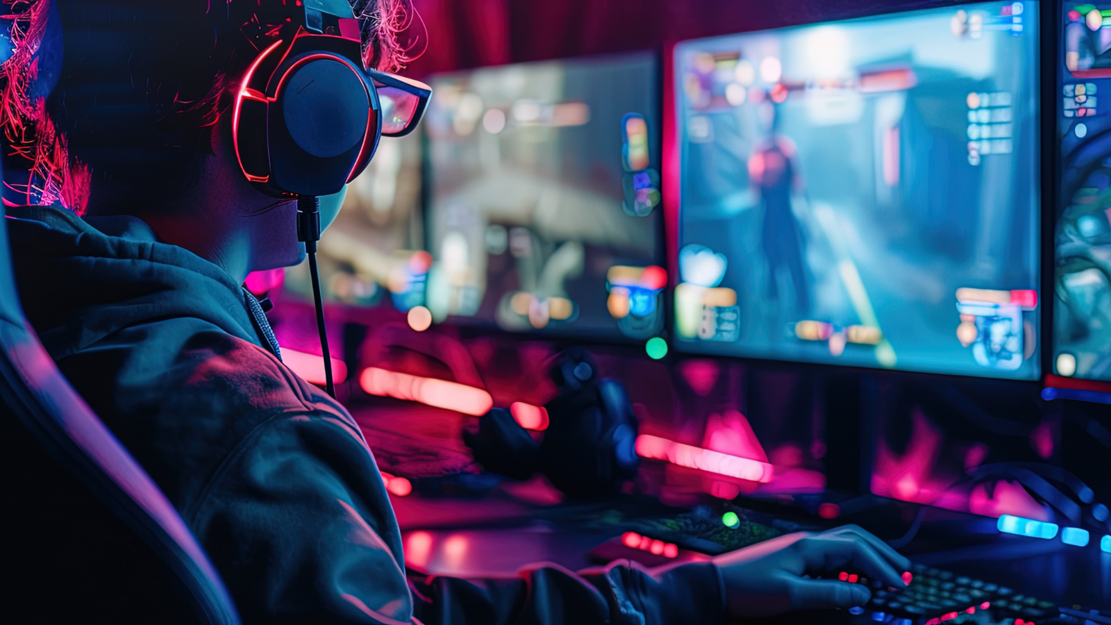 Abstract visualization of gaming industry data and trends